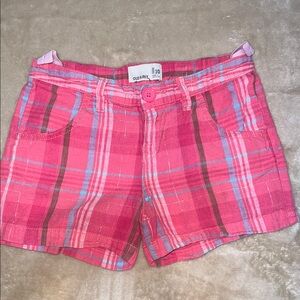 Old Navy Pink and Blue Plaid Summer Shorts